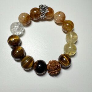 Tiger Eye × Golden Rutilated Quartz Bracelet